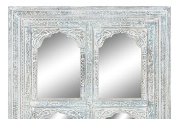 MIROIR BOIS SCULPTÉ 110X8X1120 DÉCAPE TURQUOISE MB208668 3