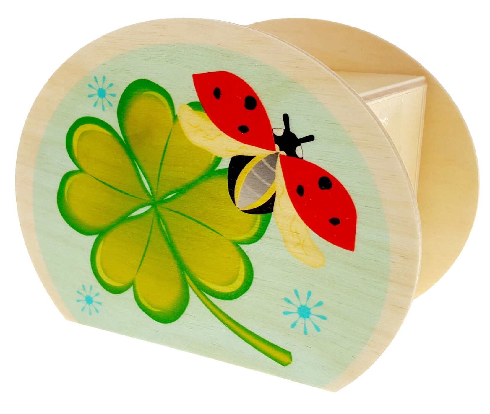 Salvadanaio portafortuna con fungo/trifoglio