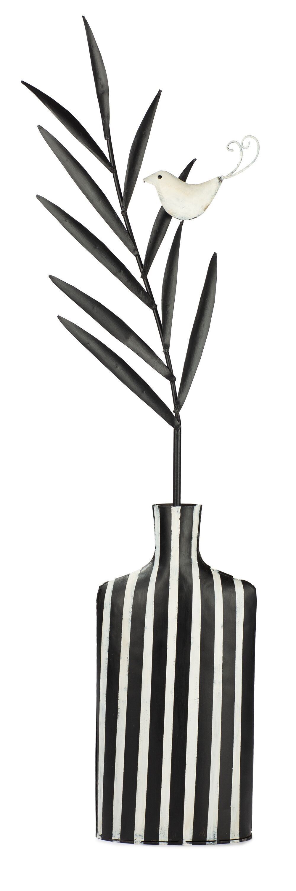 Vaso con foglia + uccello 70 cm VE 2