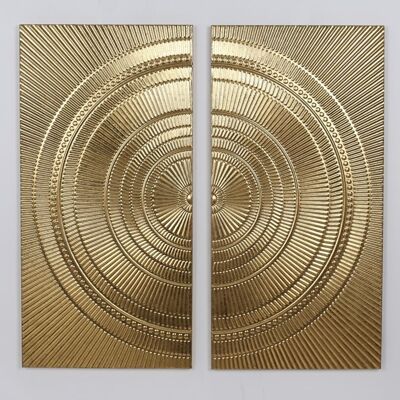 DECORACION PARED SET 2 METAL 48,5X3X97 100X97 DP211849