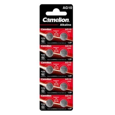 SHOP-STORY - CAMAG10: Pack of 10 Camelion Alkaline Batteries AG10 / LR54 / LR1130 / 389 / 1.5V