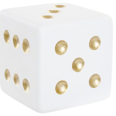 RESIN DECORATION 13X13X12,5 WHITE DICE RF181366