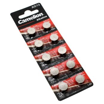 SHOP-STORY - CAMAG13 : Pack de 10 Piles Camelion Alcaline AG13 / LR44 / LR1154 / 357 / 1,5V 4