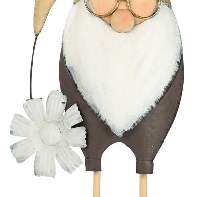 Garden gnome with glasses and flower 65 cm VE 2