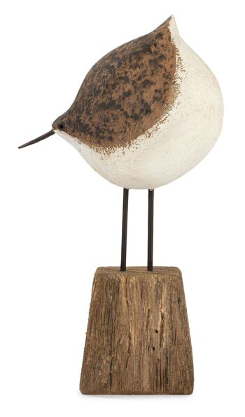 Oiseau sur socle en bois 19 cm VE 6