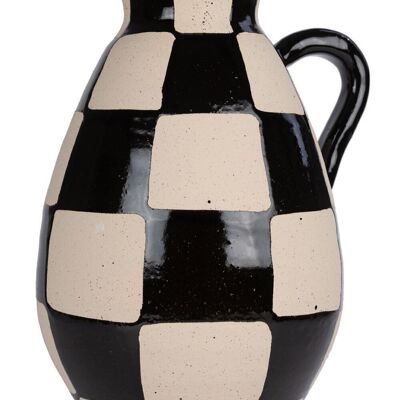 Vase schwarz weiß rund 29 cm VE 2
