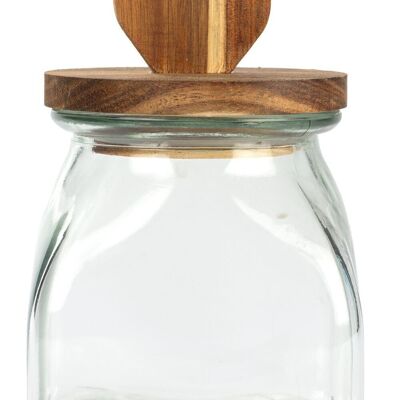 Jar with heart lid 10x16 cm VE 16