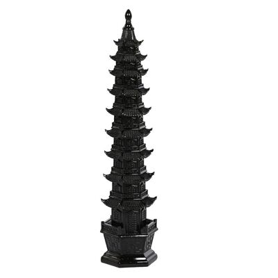 Decorazione in resina 9X9X41 Pagoda Nera FD210640