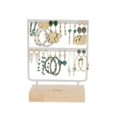 Kit de 24 boucles d'oreilles en acier inoxydable - doré vert - présentoir offert