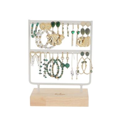 Kit of 24 stainless steel earrings - green gold - free display
