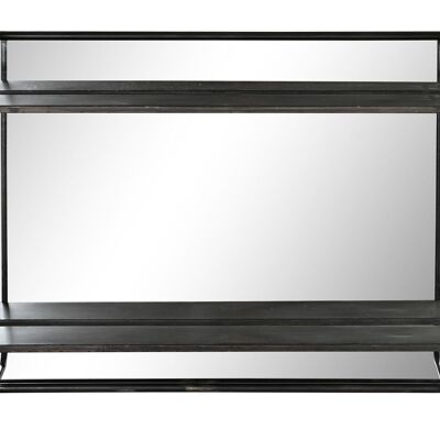 Miroir en métal 80x12x50 noir ES196744