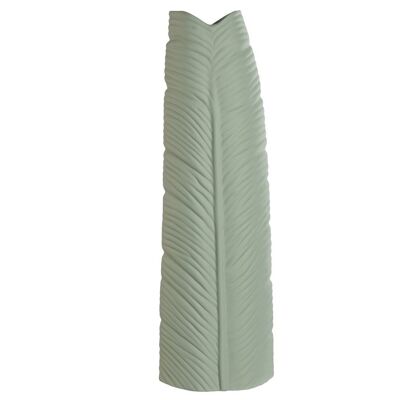 Stoneware Vase 33X10X70 Mint Green Leaf JR211546