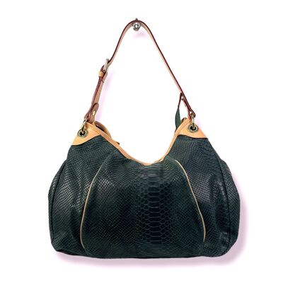 Large Italian Leather Bag with Snake Skin Design B2B