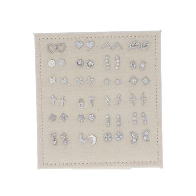 Kit of 24 pairs of stainless steel chips - rhodium - free display
