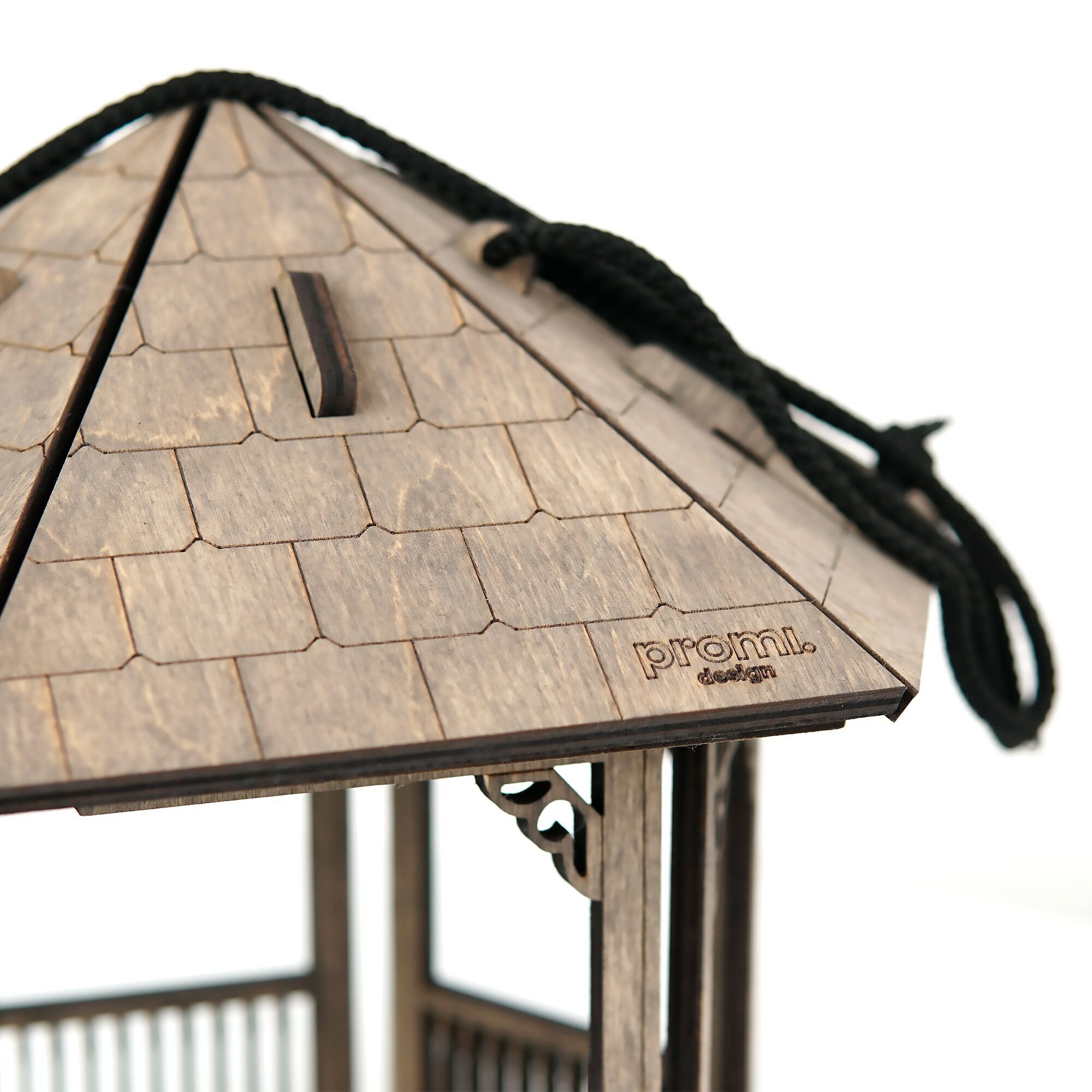 Wooden Gazebo Bird Feeder, Gray Stained Bird Feeder, Custom Bird House