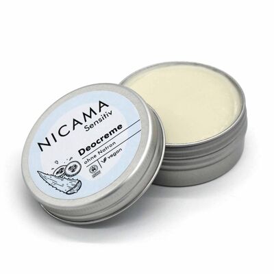 NICAMA - Crema Desodorante Sensitive (cosmética natural orgánica, vegana, sin plástico, sin bicarbonato de sodio) - 50g