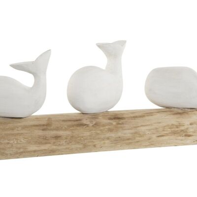 RESIN HANDLE DECORATION 52X12X21 WHITE WHALES DH211025