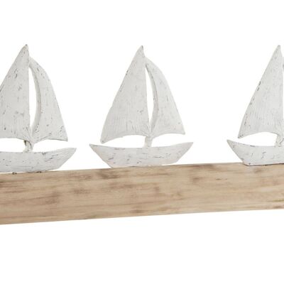RESIN HANDLE DECORATION 62X8.5X25.5 WHITE SAILBOATS DH211027