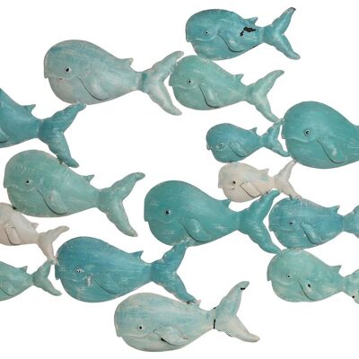 IRON WALL DECORATION 88X8X64 PAINTED FISH DP213815