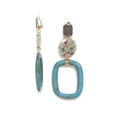 SOLENZARA terrazzo & wood clip earrings