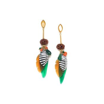 EUPHORIA  boucles d'oreilles poussoir vertes grand modèle 1