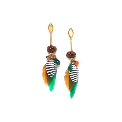 EUPHORIA green push earrings large model