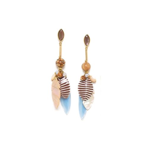 EUPHORIA  boucles d'oreilles poussoir bleues grand modèle