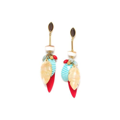 EUPHORIA  boucles d'oreilles poussoir rouge grand modèle