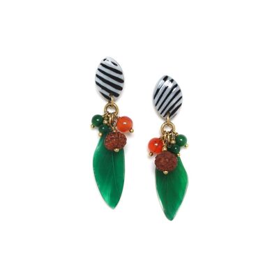 EUPHORIA green push earrings small model