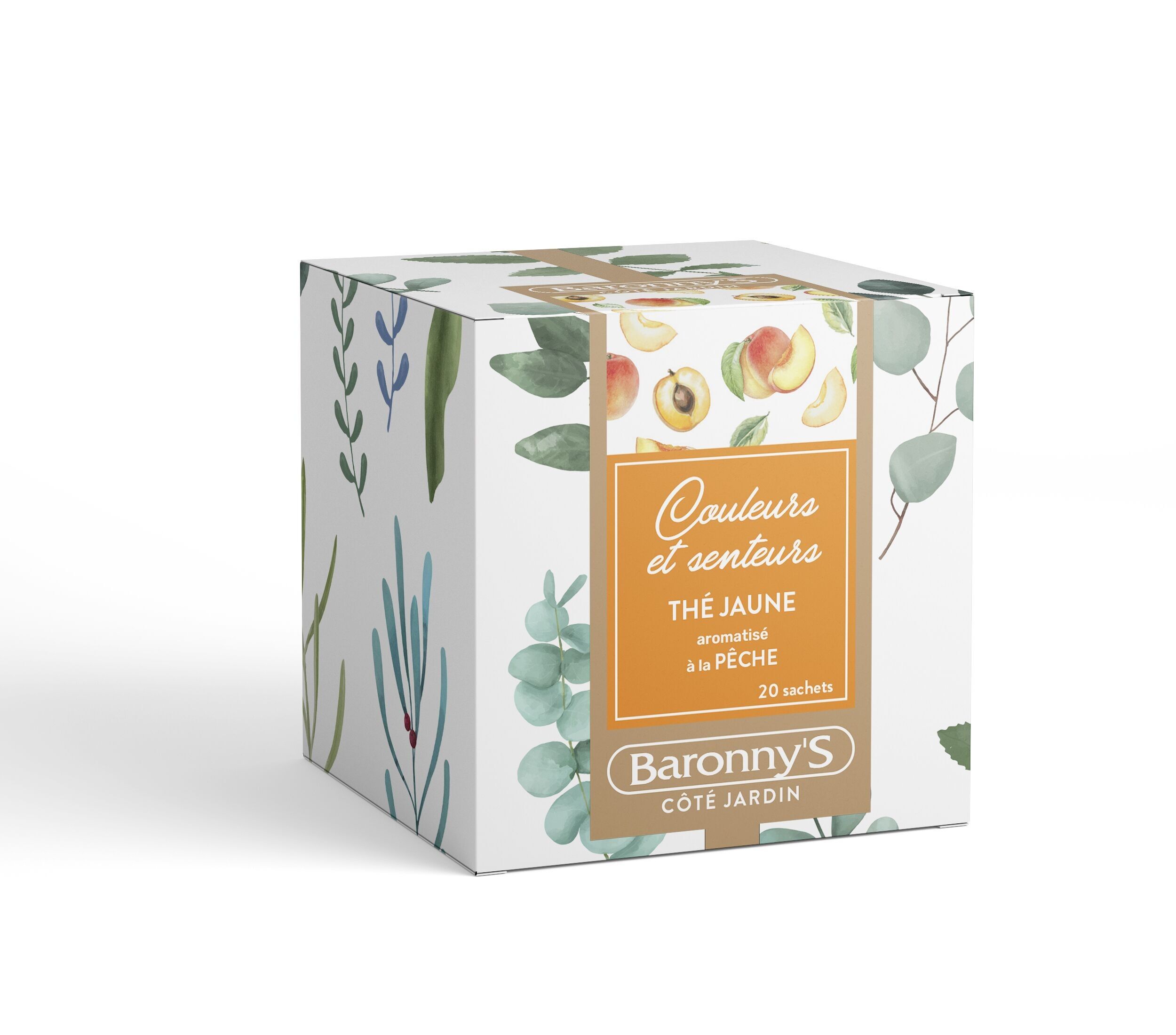 Tè giallo aromatizzato alla pesca - Colori e profumi - Scatola da 20 bustine