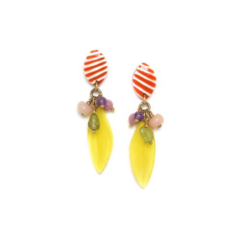 EUPHORIA  boucles d'oreilles poussoir jaune petit modèle