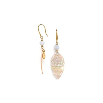 EUPHORIA abalone feather hook earrings