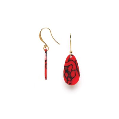 STROMBOLI red termite mound hook earrings