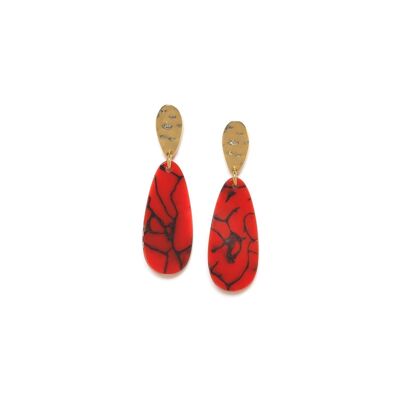 Pendientes push push colgantes de termitero rojo STROMBOLI