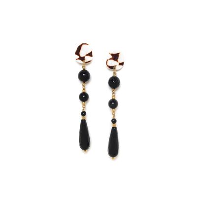 BAGHEERA  boucles d'oreilles poussoir longues top cône littéraire