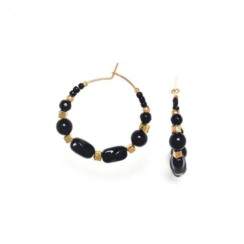 BAGHEERA  boucles d'oreilles créoles noires