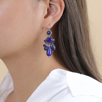 INDIGO  boucles d'oreilles dormeuses multipampilles 2