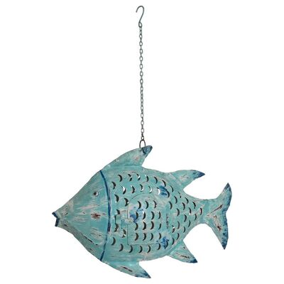 IRON DECORATION 63X11X41 HAND PAINTED FISH DH213816