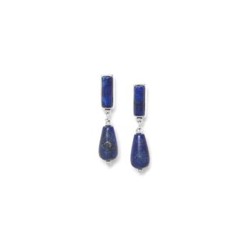 INDIGO  boucles d'oreilles poussoir goutte lapis 1