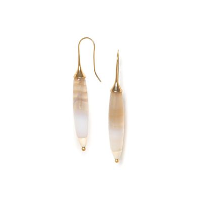 PONDICHERY oval agate hook earrings