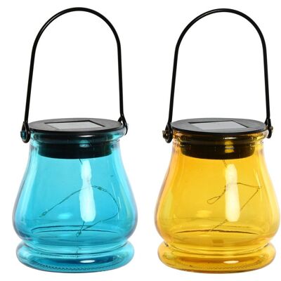 SOLAR LED LAMP 8.5X8.5X10 OUTDOOR 2 SURT. LA211263