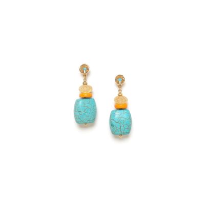 LHASSA blue howlite pendant earrings
