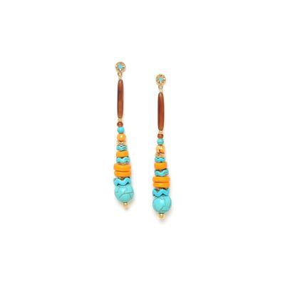 LHASSA  boucles d'oreilles poussoir longues et graduées