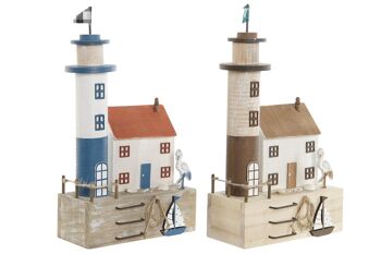 DECOR BOIS 17X8.5X30 PHARE MAISON 2 SURT. LM210859 1