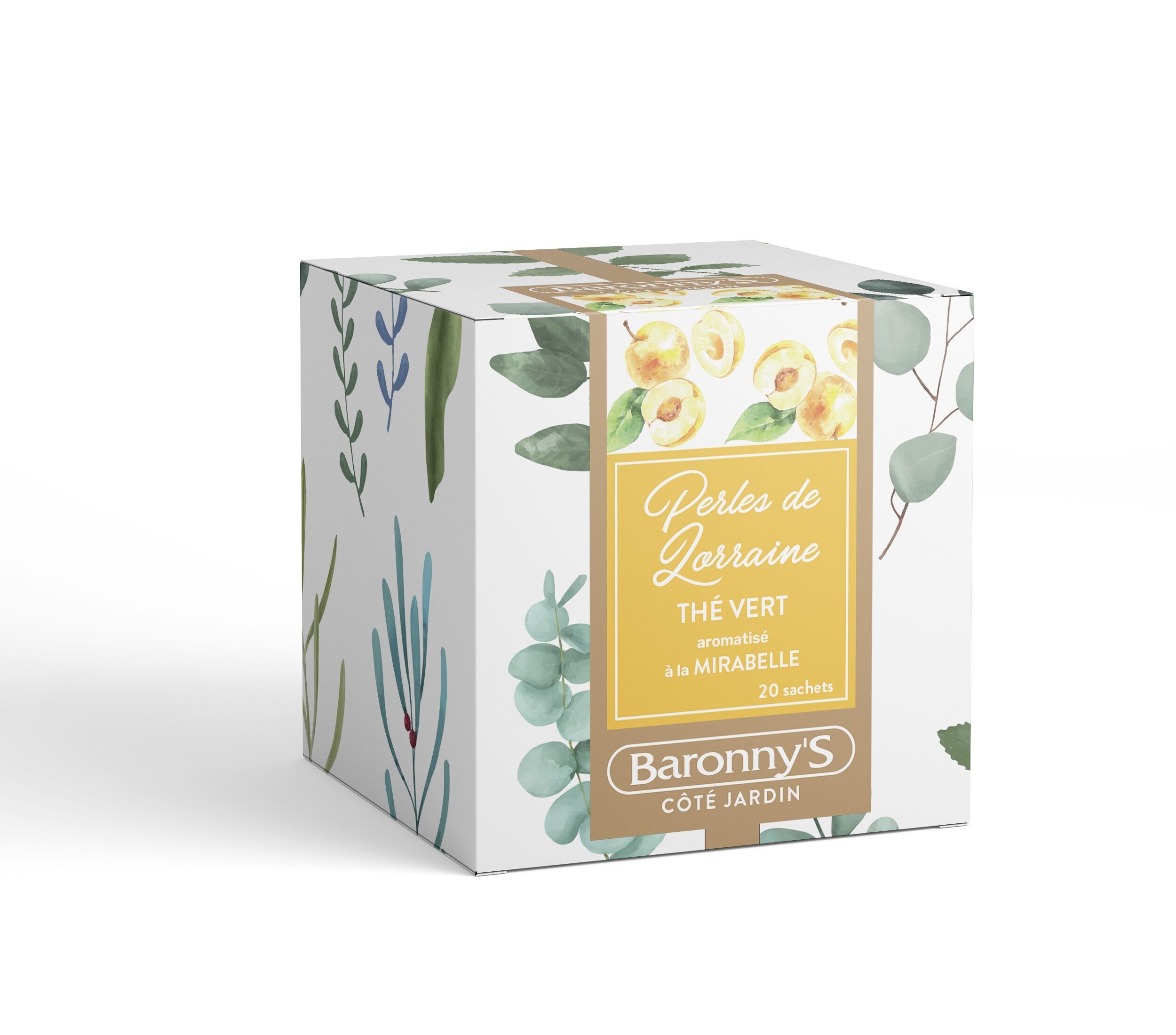 Tè verde aromatizzato alla mirabella - Perles de Lorraine - Scatola da 20 bustine