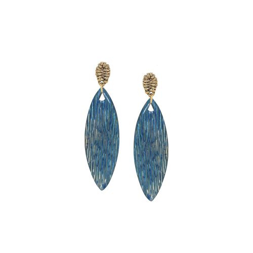 LINAPACAN  boucles d'oreilles poussoir bleues