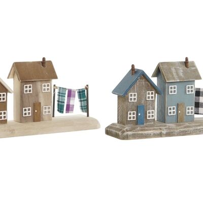 DECORAZIONE LEGNO 25,5X9X13,5 CASE 2 SURT. LM210858