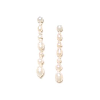 MOONLIGHT  longues boucles d'oreilles poussoir perles 1