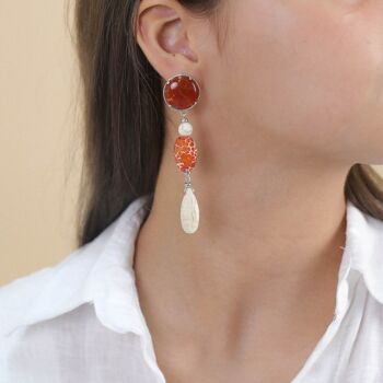 TERRA COTTA  longues boucles d'oreilles poussoir longues 2