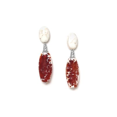 TERRA COTTA  boucles d'oreilles poussoir top ovale